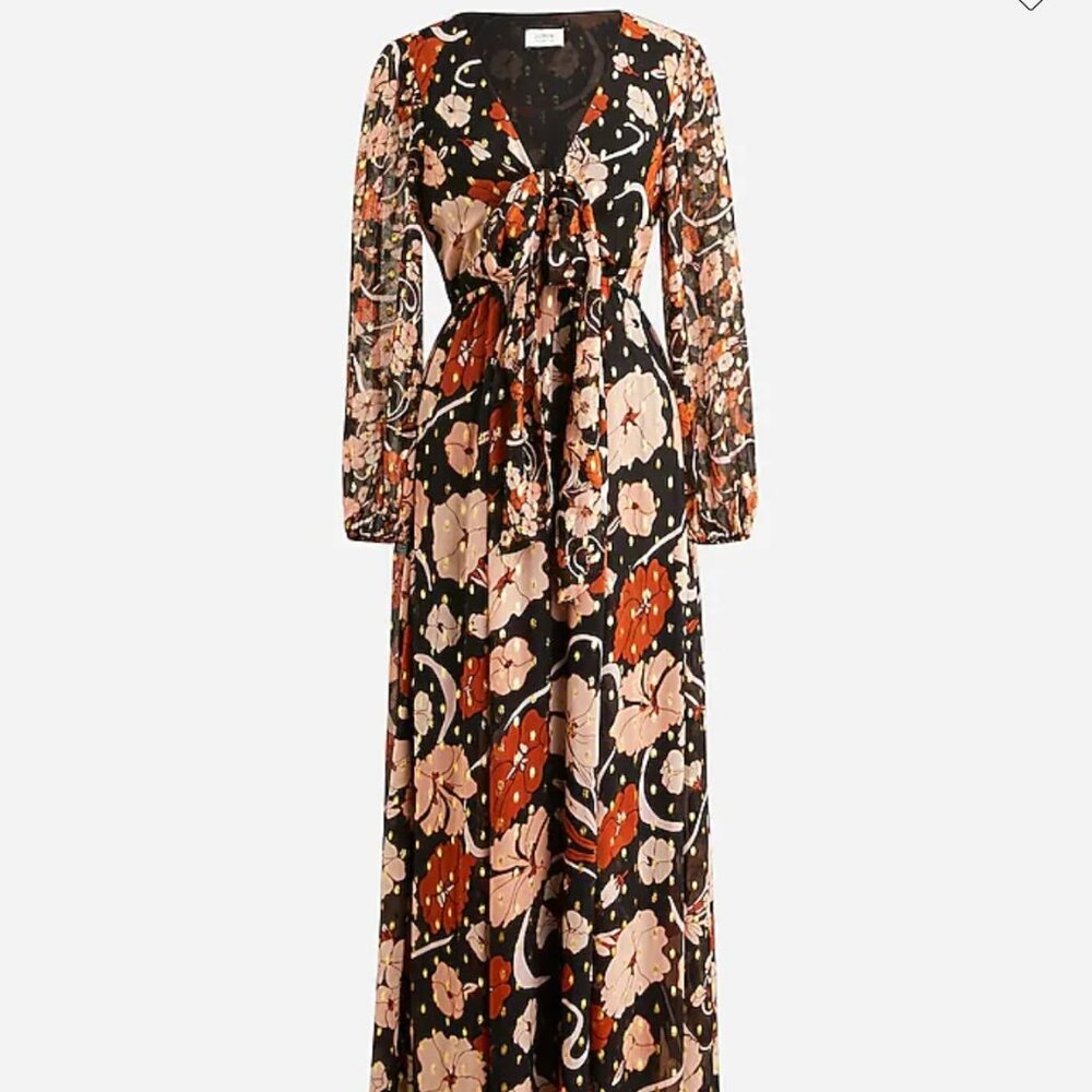 J. Crew Tie-front Lurex dress